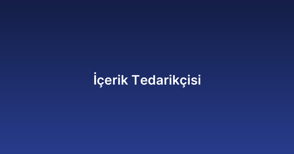 İçerik Tedarikçisi