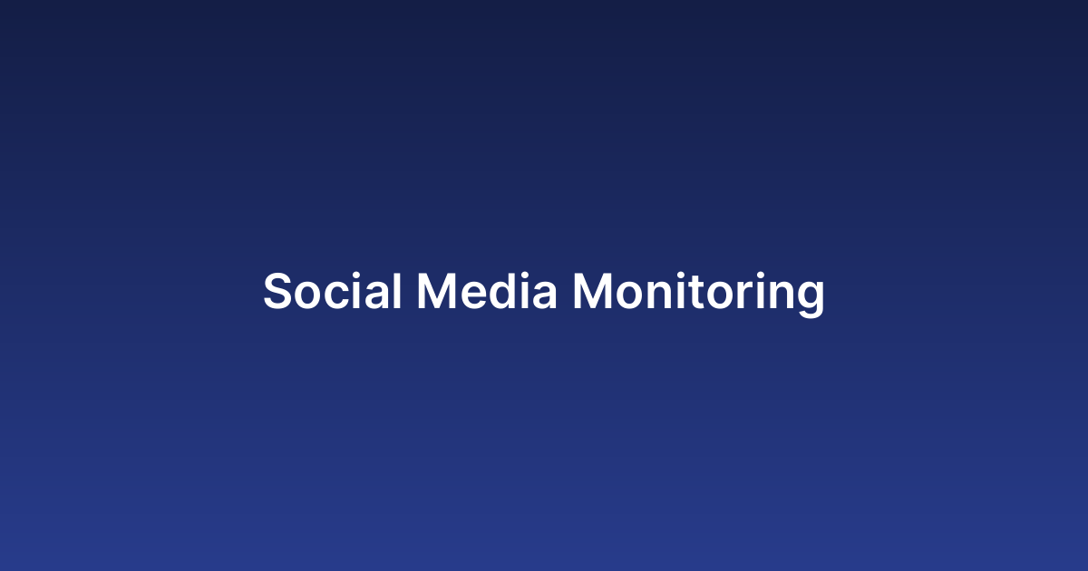 Social Media Monitoring