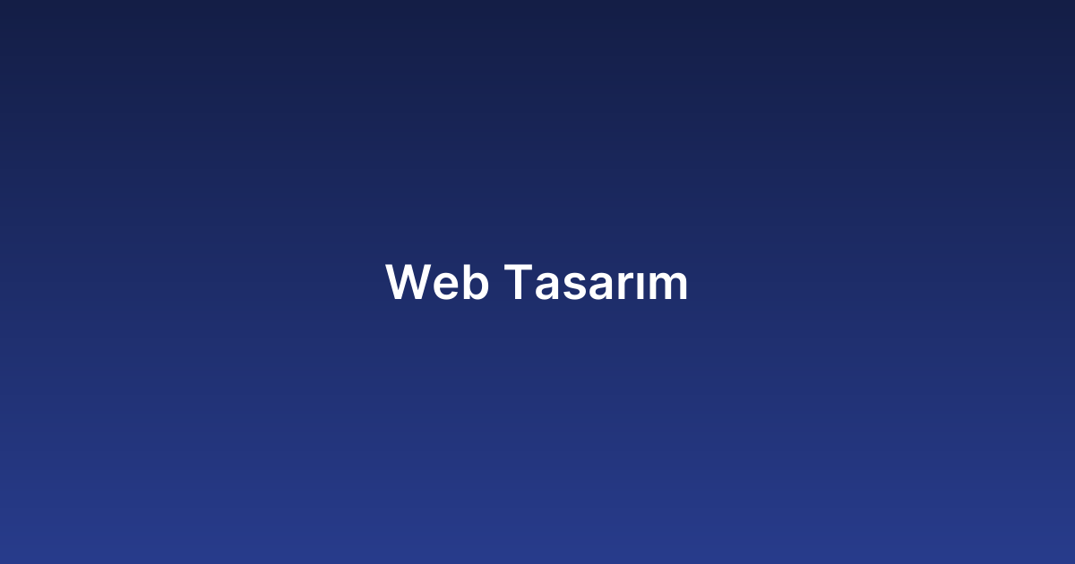 Web Tasarım