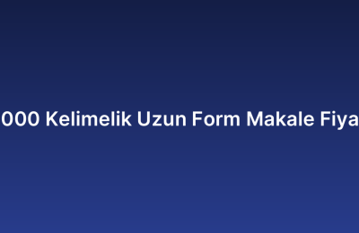 3000 Kelimelik Uzun Form Makale Fiyatı