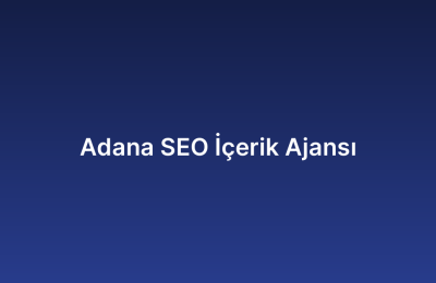 Adana SEO İçerik Ajansı