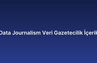 Data Journalism Veri Gazetecilik İçerik