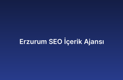 Erzurum SEO İçerik Ajansı
