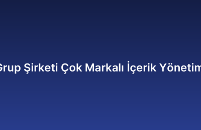 Grup Şirketi Çok Markalı İçerik Yönetimi