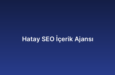 Hatay SEO İçerik Ajansı