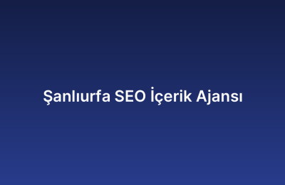 Şanlıurfa SEO İçerik Ajansı